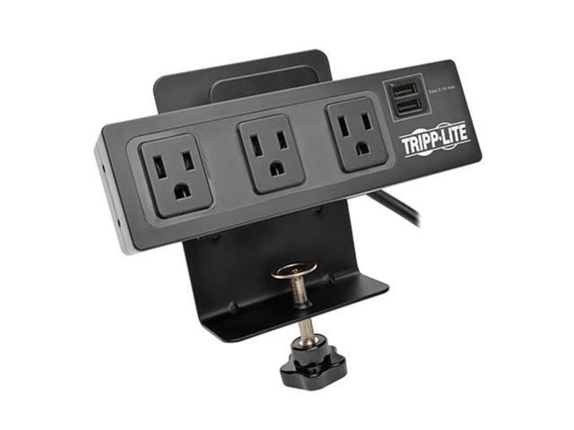 Tripp Lite Tlp310usbc 3 Outlet Surge Protector Strip Desk Tripp Lite Tlp310usbc 3 Outlet Surge Protector Strip Desk Clamp With 2 Port