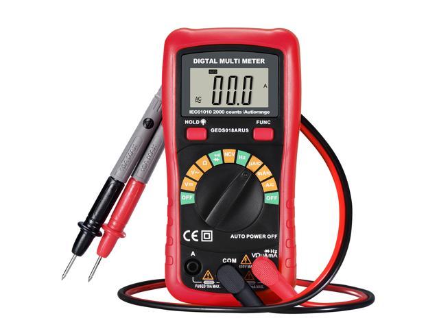 Patazon Red Digital Multimeter with NCV Feature, Amp/ Volt/ Ohm Meter ...