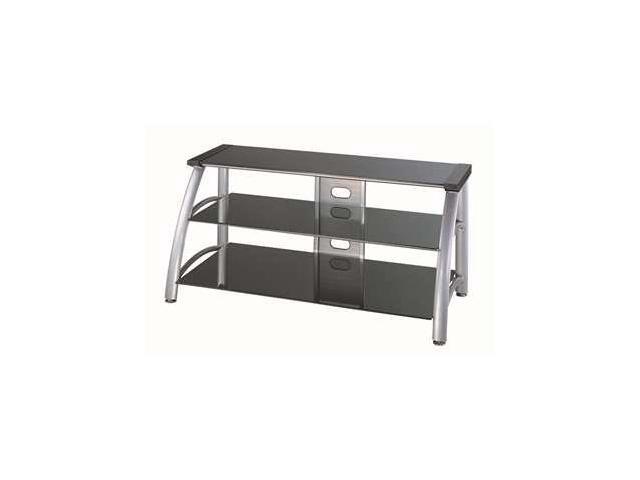 Lite Source 3 Tier Tv Stand Silver Chrome Black Glass Lsh 5607 Newegg Com