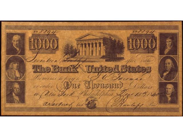 Us Bank Banknote 1840 None Thousand Dollar Issued In Us Bank Banknote 1840 None Thousand Dollar Issued In By The Of