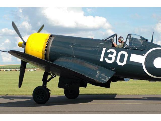 World War Ii Era F4u Corsair Warbird At Duxford Airport England