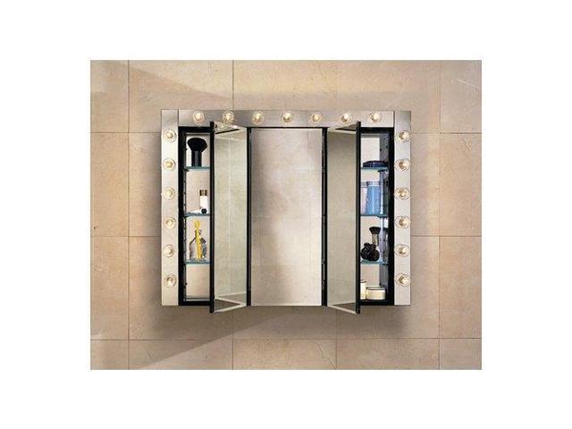 Robern Plm3630e 36 Triple Door Mirrored Medicine Cabinet With Electrical Outlet White Newegg Com
