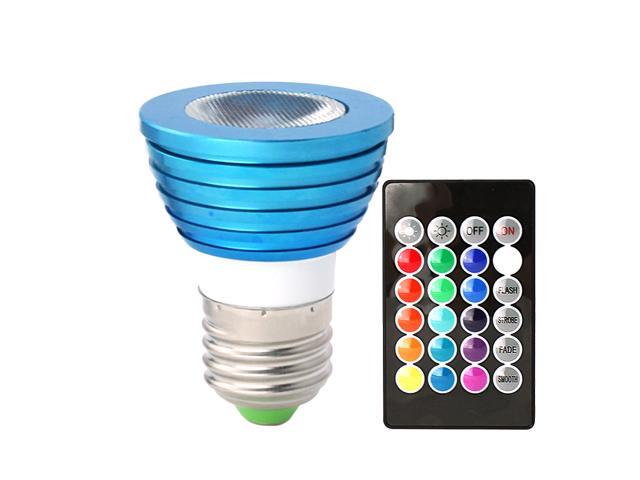 Hitlights 3 Watt Color Changing Led Light Bulb With Remote 16 Colors