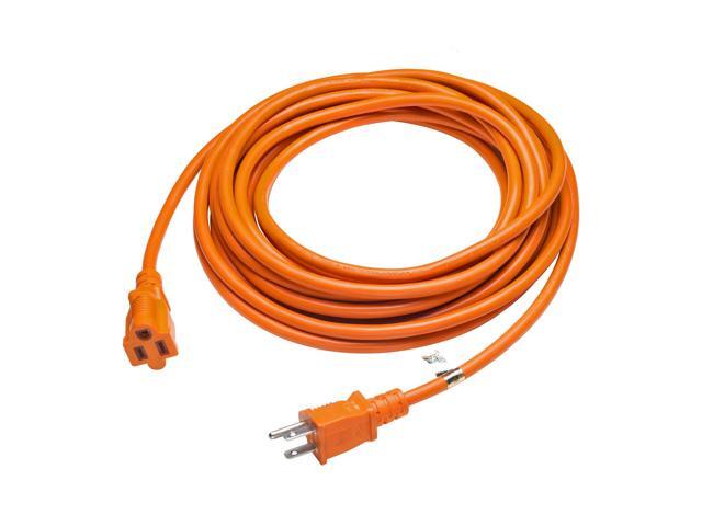 25 Ft 16 3 Sjtw Light Duty Outdoor Extension Cord G Grounded Plug Orange Newegg