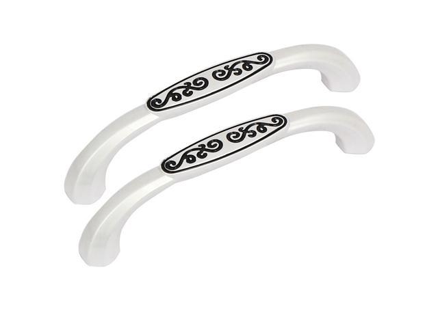 Cabinet Arch Style Flat Bow Pull Handles White Black 96mm Hole