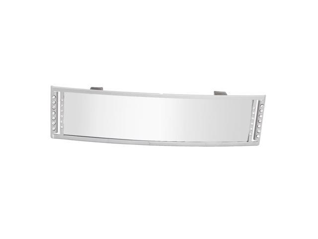 Car Rectangle Gray Plastic Frame Rear View Glass Mirror 27cm Length Car Rectangle Gray Plastic Frame Rear View Glass Mirror 27cm Length