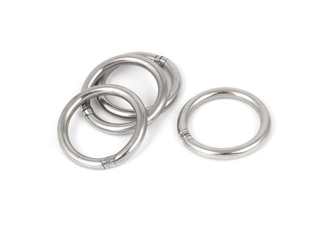 M5 x 40mm 201 Stainless Steel Webbing Strapping Welded O Rings 4 Pcs ...