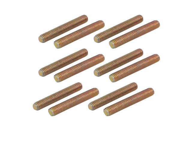 M6 Thread Dia 60mm Length Carbon Steel Zinc Plated Fully Threaded Rod 12pcs
