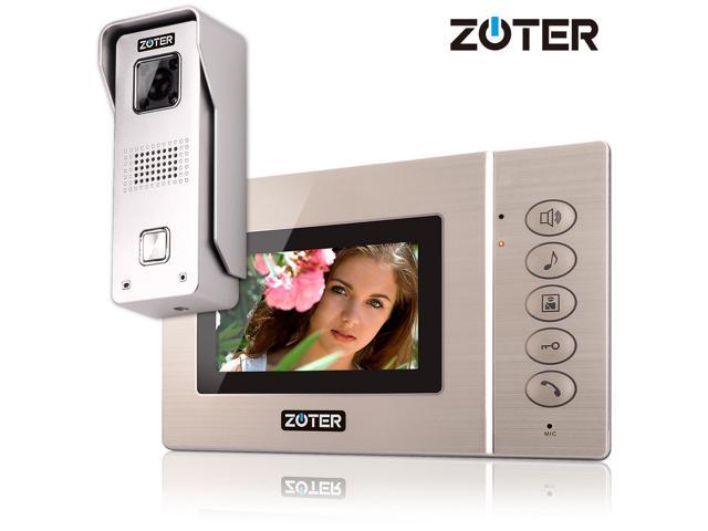 Zoter Security Wired 4 3 Inch Tft Lcd Screen Mini Size Video Door Phone Intercom Doorbell Home Entry Security System Kit Night Vision Metal Camera