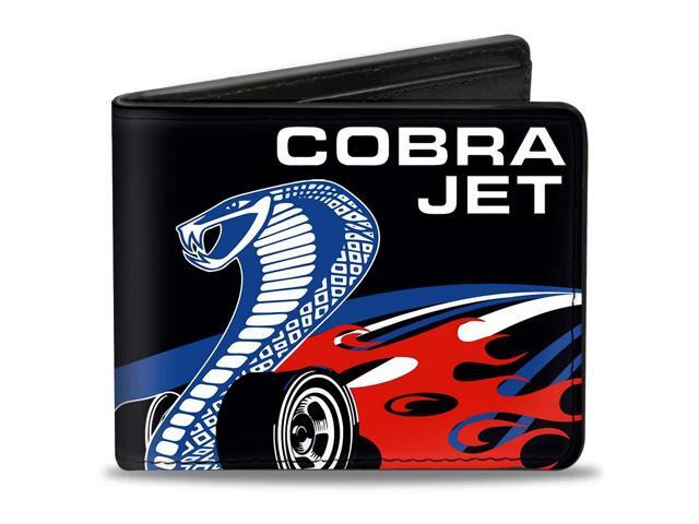 Cobra Jet Logo Ford Oval Black Blue White Red Bi Fold Wallet
