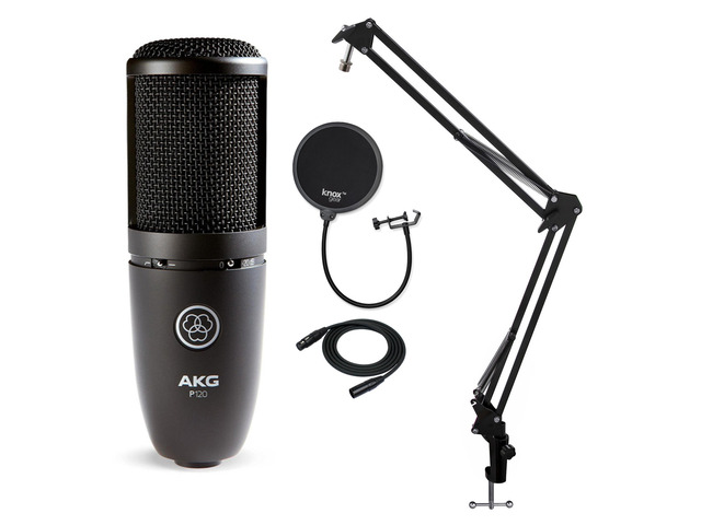 P120 AKG P120 High Performance Recording Microphone with Pop Filter and Boom ...
