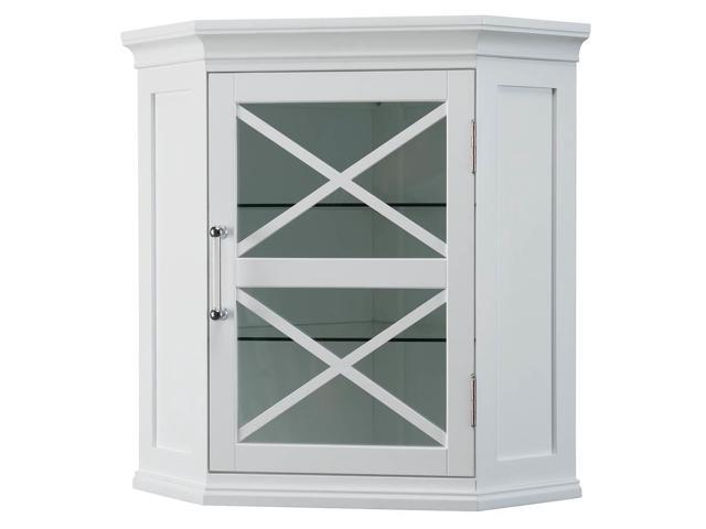 Elegant Home Fashions Elg 630 Blue Ridge Corner Wall Cabinet In Elegant Home Fashions Elg 630 Blue Ridge Corner Wall Cabinet In White