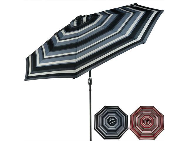 Sunnydaze 9 Foot Outdoor Aluminum Solar Led Lighted Umbrella With Sunnydaze 9 Foot Outdoor Aluminum Solar Led Lighted Umbrella With Tilt Crank Catalina