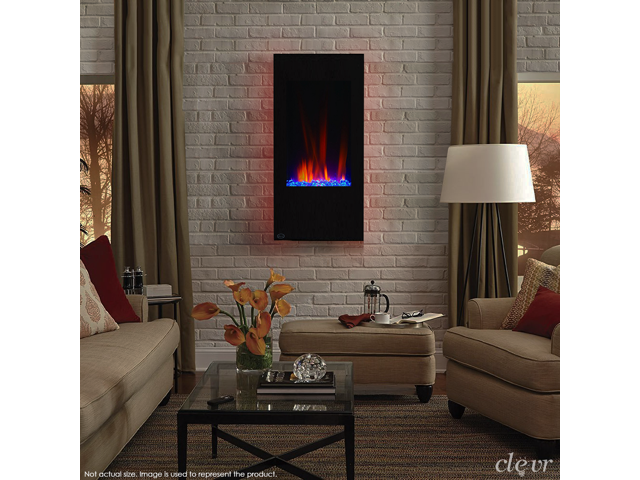 Clevr 32 Vertical Wall Mount Electric Fireplace Heater W Backlight