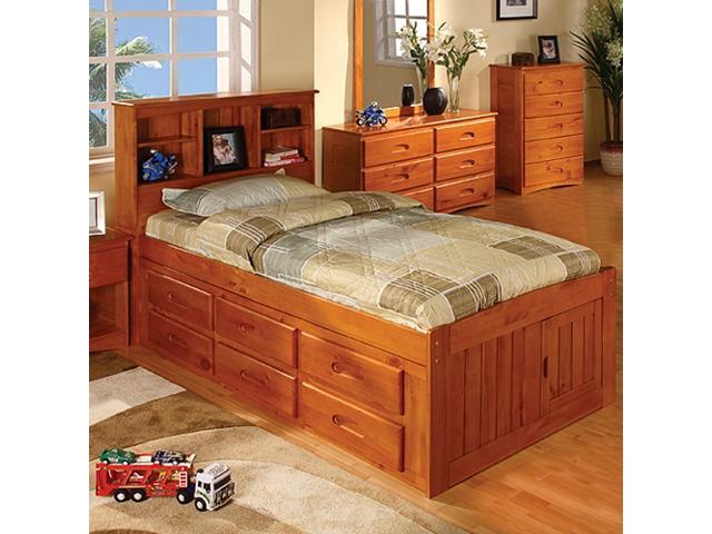 Discovery World Furniture Honey Bookcase Captains Bed Twin With 6 Discovery World Furniture Honey Bookcase Captains Bed Twin With 6 Drawers On One Side And 5