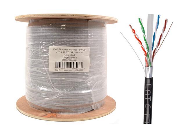 200/'FT CAT-6 23AWG OUTDOOR Waterproof Direct Burial SHIELDED CABLE UV ETHERNET