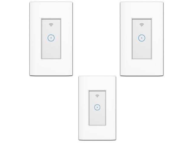 3pcs Geekbes WiFi Smart Switch Remote Control Panel Works with Alexa and Google Assistant - White
