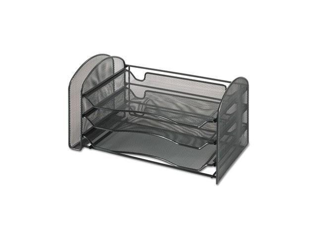 Safco Onyx Mesh Desk Organizer With One Vertical Three Horizontal Safco Onyx Mesh Desk Organizer With One Vertical Three Horizontal Sections Saf3265bl