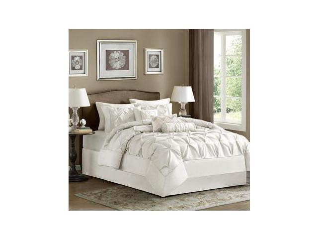 Madison Park Mp10 738 Laurel 7 Piece Comforter Set Queen White