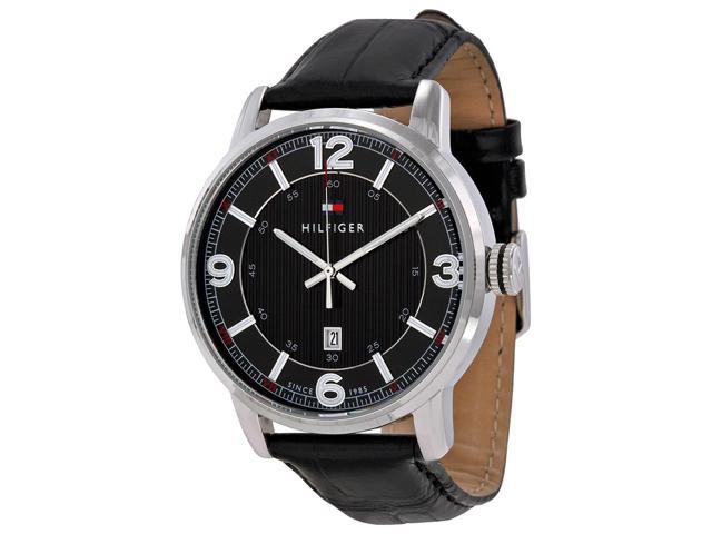 tommy hilfiger watch men's leather strap