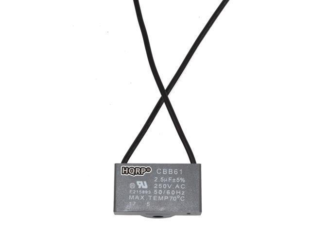 Hqrp Ceiling Fan Capacitor Cbb61 2 5uf Wire Plus Coaster Hqrp Ceiling Fan Capacitor Cbb61 2 5uf Wire Plus Coaster