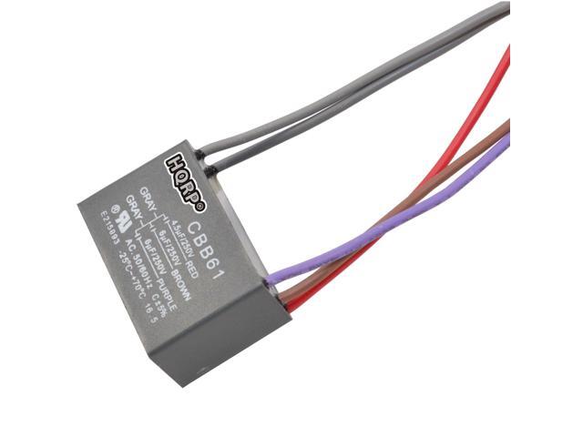 Hqrp Capacitor For Hampton Bay Ceiling Fan Cbb61 4 5uf 6uf 6uf 5