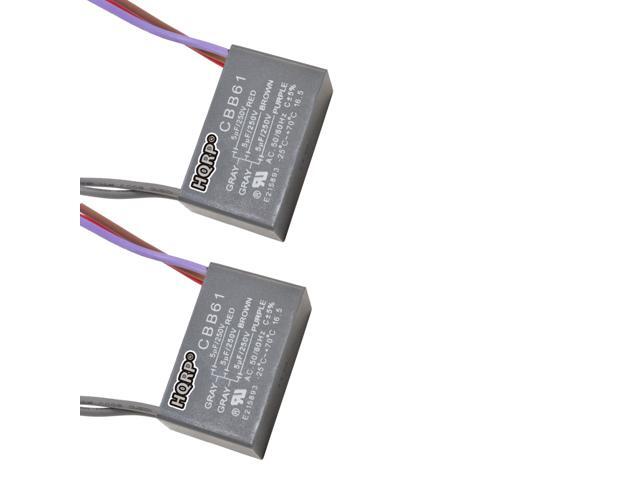 2 Pack Motor Ceiling Fan Capacitor Cbb61 5uf 5uf 4 Wire Rated