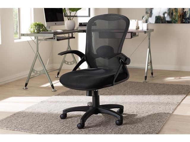 Baxton Studio Bergmann Modern And Contemporary Ergonomic Black Mesh Office Chair Newegg Com