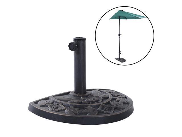 Outsunny 19 Half Round Patio Umbrella Base Outdoor Decorative Outsunny 19 Half Round Patio Umbrella Base Outdoor Decorative Cast Stone Resin Parasol Stand Market