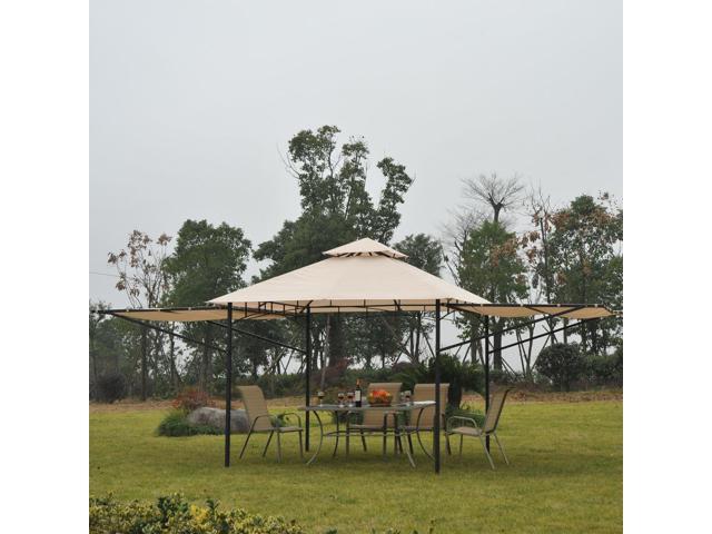Outsunny 10 X10 Gazebo Canopy Party Tent Outdoor Sun Shelter Outsunny 10 X10 Gazebo Canopy Party Tent Outdoor Sun Shelter Garden Shade With 2
