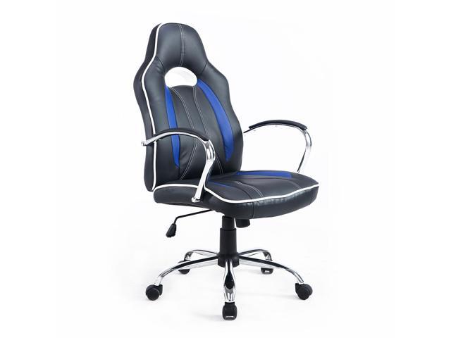 Homcom 921 017bu High Back Executive Racing Office Chair Faux Homcom 921 017bu High Back Executive Racing Office Chair Faux Leather Swivel Computer Desk Seat