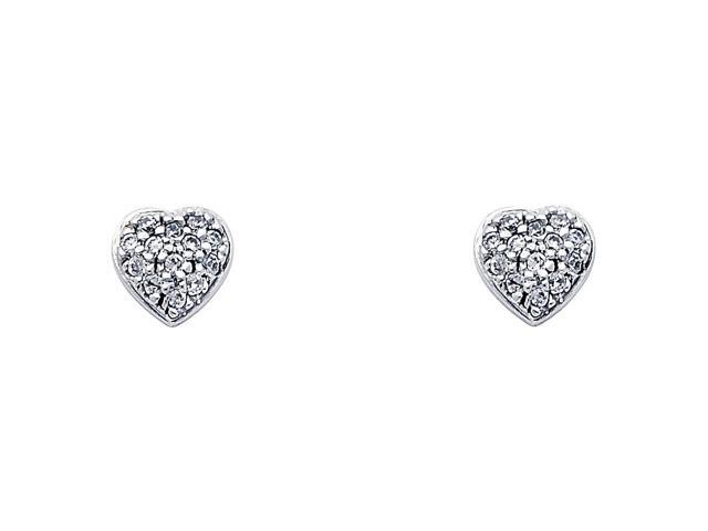 14k White Gold Heart Cz Earrings Newegg 14k White Gold Heart Cz Earrings Newegg