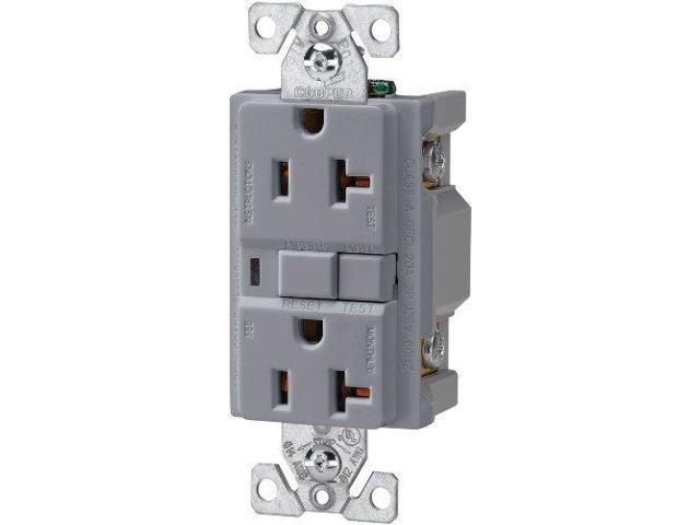 Shop Cooper Wiring Devices 20amp Gray Duplex Electrical Outlet At
