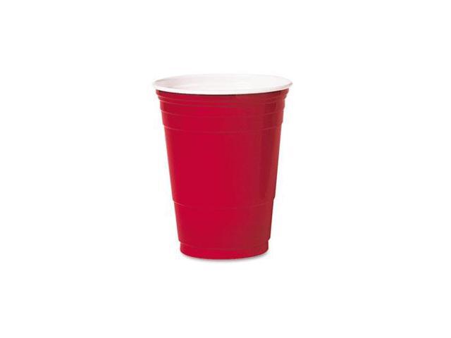 Plastic Party Cold Cups, 16oz, Red, 50/Bag, 20 Bags/Carton DCCP16R