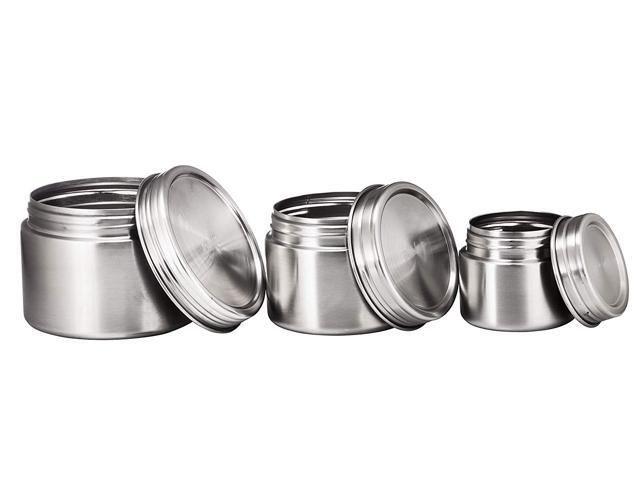 Stainless Steel Food Storage Containers Set Of 3 8 Oz 16 24 Airtight Leak Proof Jar For Baby Lunch Yogurt Snacks And