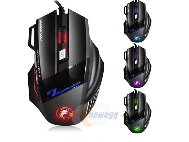 Universal IMICE Computer Game Mouse Respiratory LED Backlight Gaming Mice X7 Double Click 7 Buttons USB Wired Optical Yellow