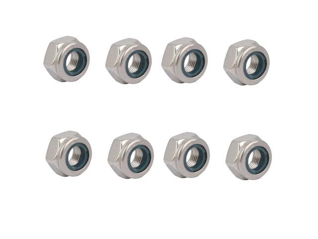 8pcs M10 x 1mm Pitch Metric Fine Thread 304 Stainless Steel Hex Lock