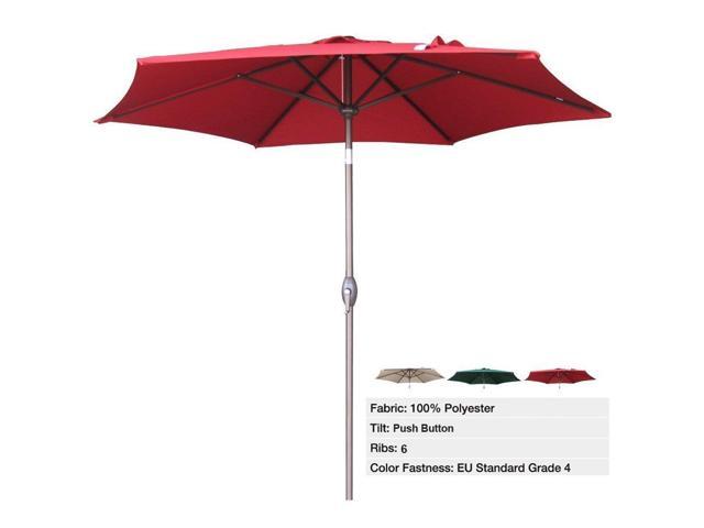 Abba Patio 9 Ft Market Aluminum Umbrella With Push Button Tilt And