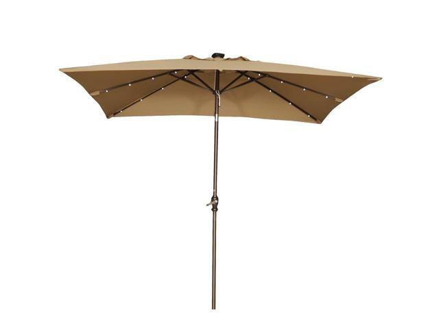 Abba Patio 7 By 9 Feet Rectangular Umbrella With Solar Powered Abba Patio 7 By 9 Feet Rectangular Umbrella With Solar Powered 32 Led Lights