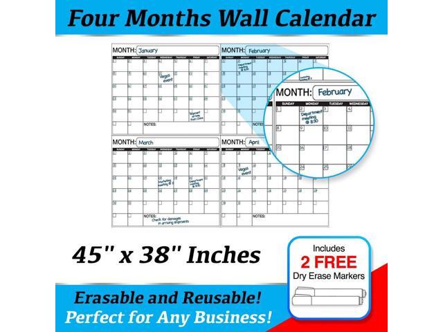 Business Basics EXTRA LARGE Dry Erase 4 Month 38 X 45 In Wall 