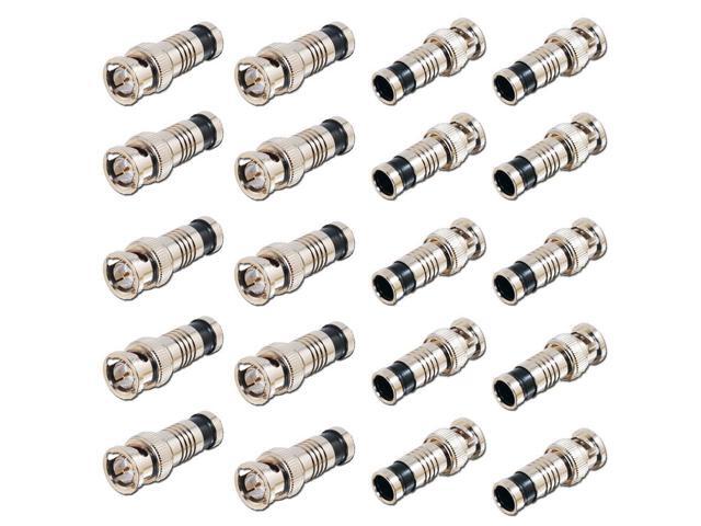BNC Male Compression Adapter to Coaxial Video RG59 Cable CCTV Cameras Lot of 10