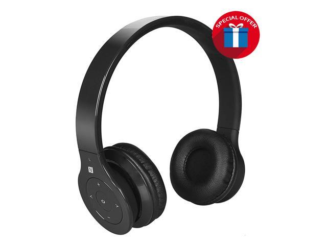 Alpha Digital BH-530 Bluetooth Headphone with Soft Fit Ear Covers and Built-In Microphone (Black)