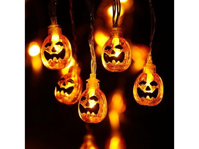 Battery Powered Pumpkin Halloween String Lights 20 Led 7 2ft