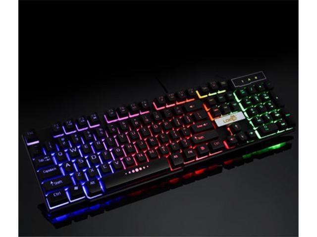 Universal Color LED Illuminated Backlit USB PC Rainbow Gaming Keyboard Mouse Set