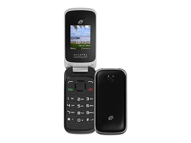 Tracfone Alcatel Onetouch A206g Gsm Prepaid Flip Phone Black