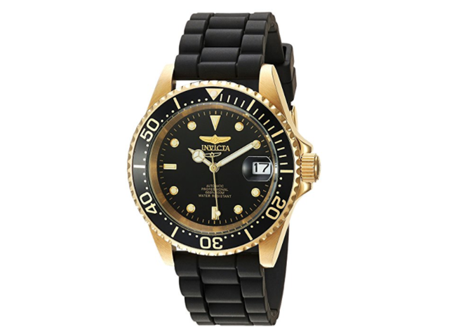 Gold Invicta Mens Pro Diver Automatic-self-Wind Stainless-Steel Strap 20