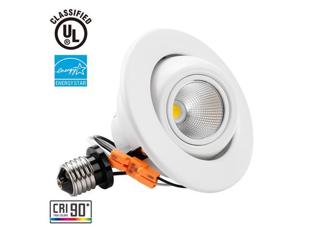 10w 4 Inch High Cri Dimmable Gimbal Directional Retrofit Led Recessed Lighting Fixture 75w Equivalent Energy Star Title24 Ul Classified 5000k