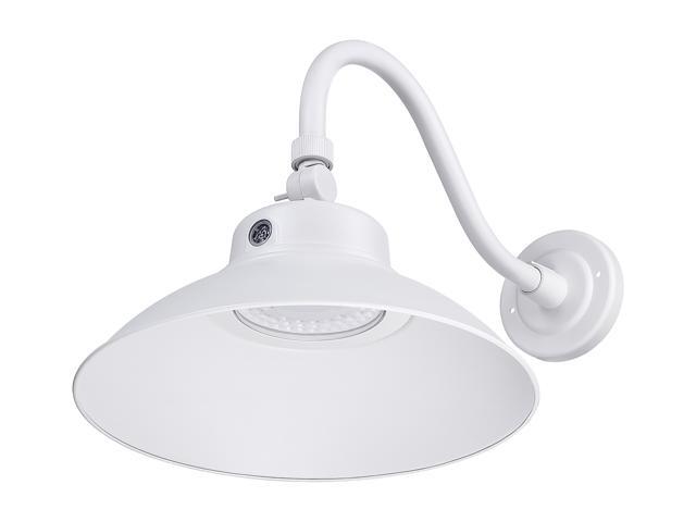 Leonlite 42w Led Gooseneck Barn Light Photocell Included Swivel Head Outdoor Fixture 5000k Daylight 4000lm White Newegg Com