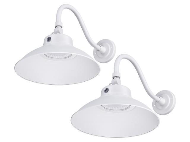 Leonlite 2 Pack 42w Led Gooseneck Barn Light Photocell Included Swivel Head Outdoor Fixture 5000k Daylight White Newegg Com