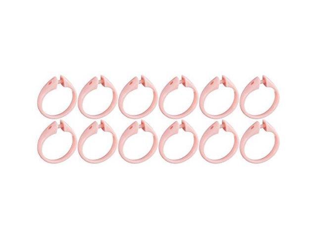 Carnation Home Fashions Snap Plastic Shower Curtain Hooks In Pink